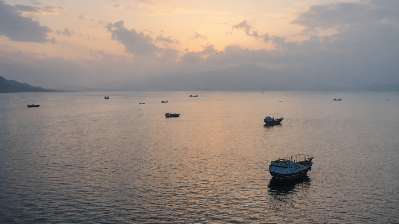 An oil tanker near the Strait of Hormuz