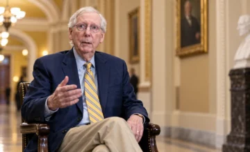 Mitch McConnell returning to the U.S. Capitol.