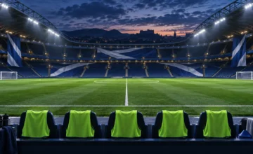 Scottish football stadium with five squad places